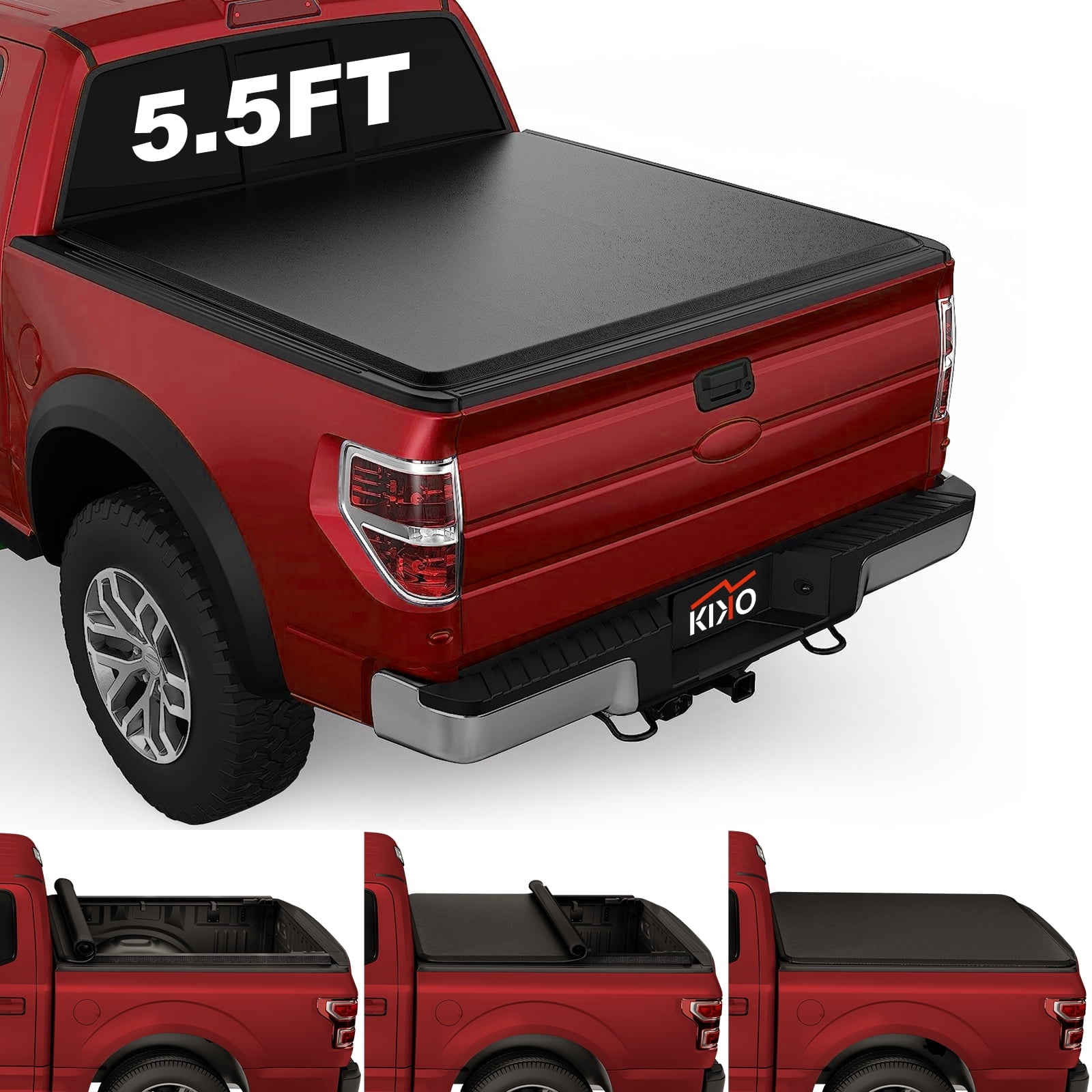 Kikito Vinyl Soft Roll-Up Tonneau Cover Truck Bed for 2004-2014 F150 & 2006-2014 Mark LT 5.5FT/67.1inch.