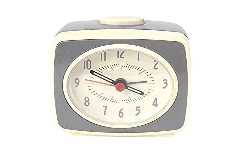 Retro Red and Cream Analog Alarm Clock with Glow Hands