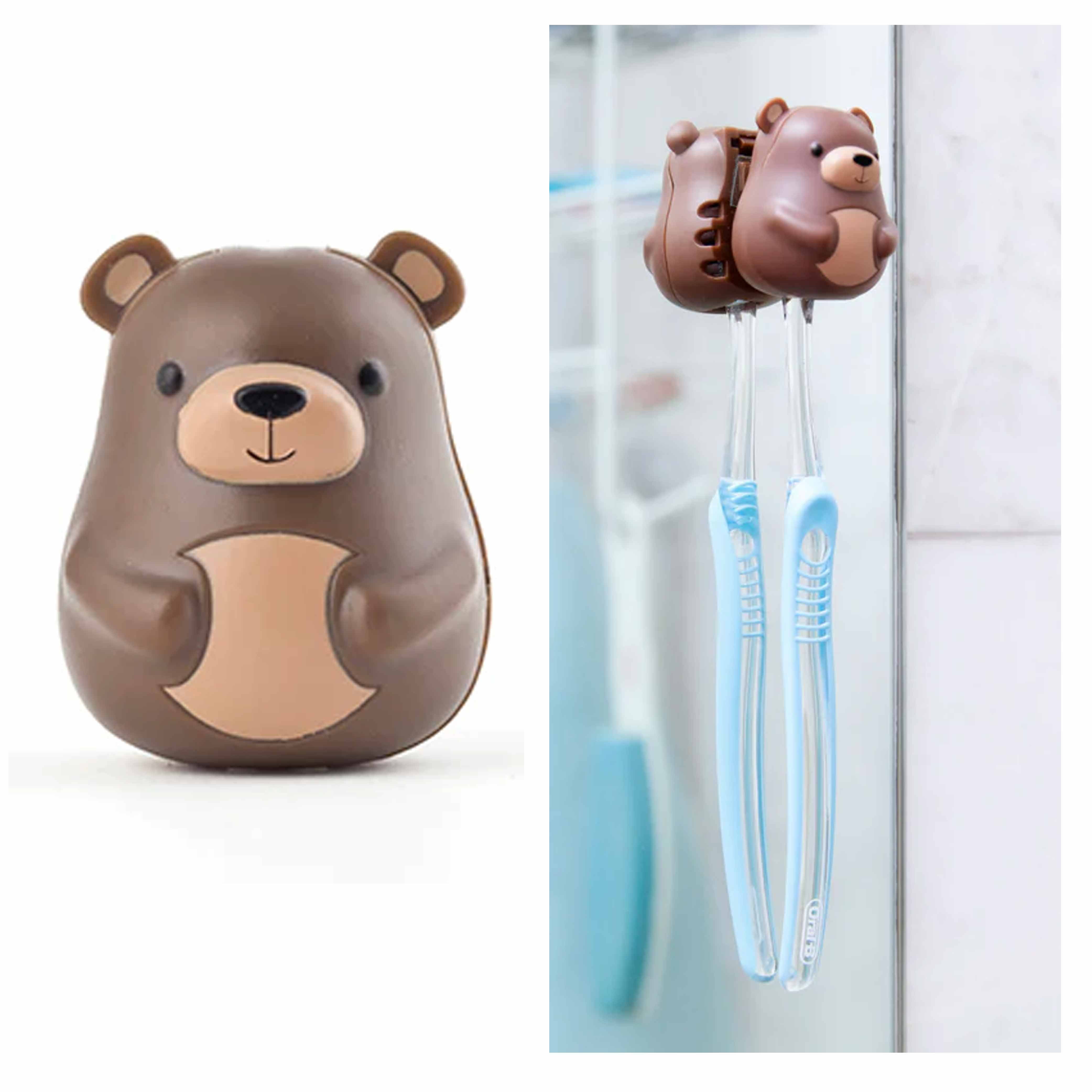 Kikkerland Bear Toothbrush Cover Holder Case Toiletry Cute Kid Bathroom