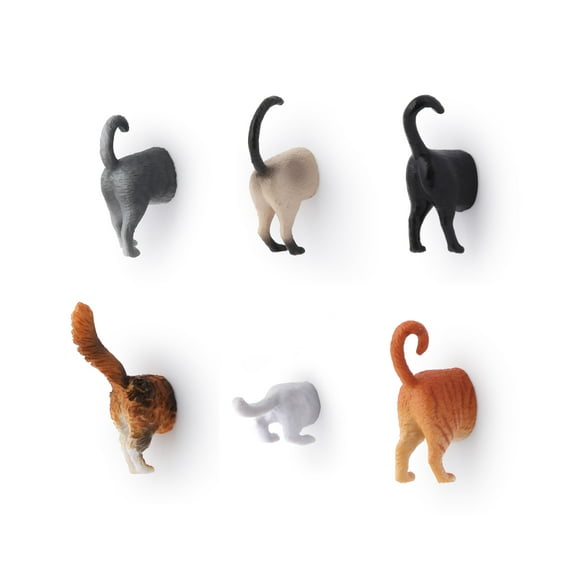 Kikkerland Cat Butt Magnet Set (Set of 6)