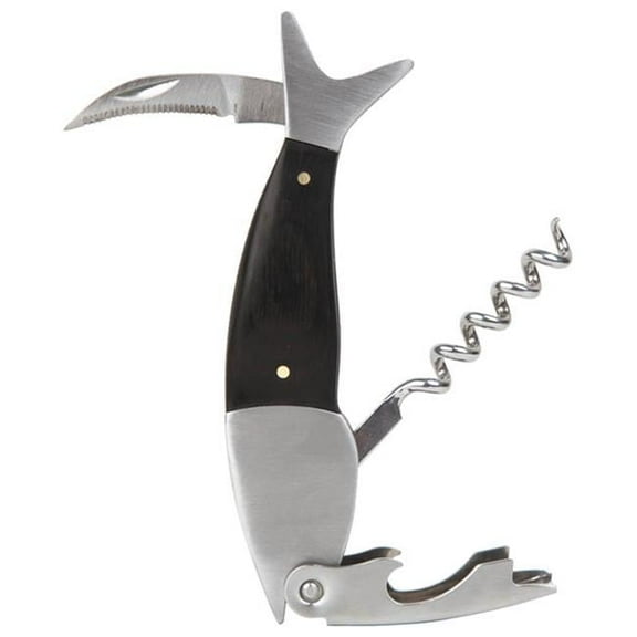 Kikkerland Dark Wood Fish Corkscrew