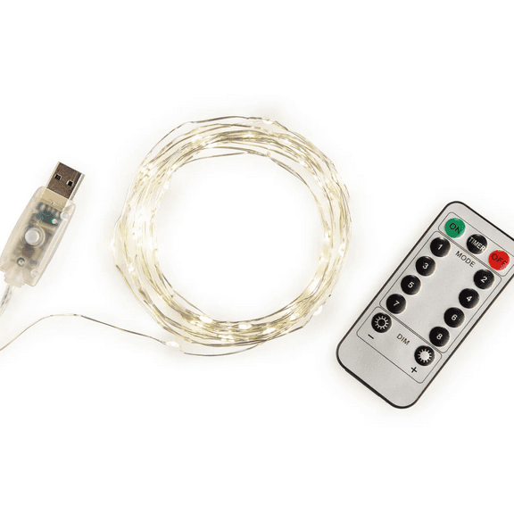 Kikkerland Extra Long Silver String Lights