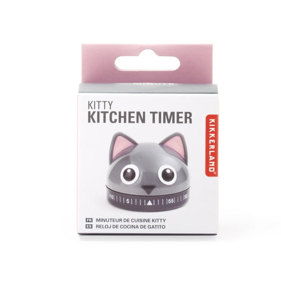 Kikkerland Kitty Cat Kitchen Timer 60 Min Cooking Count Down Clock Alarm Gift