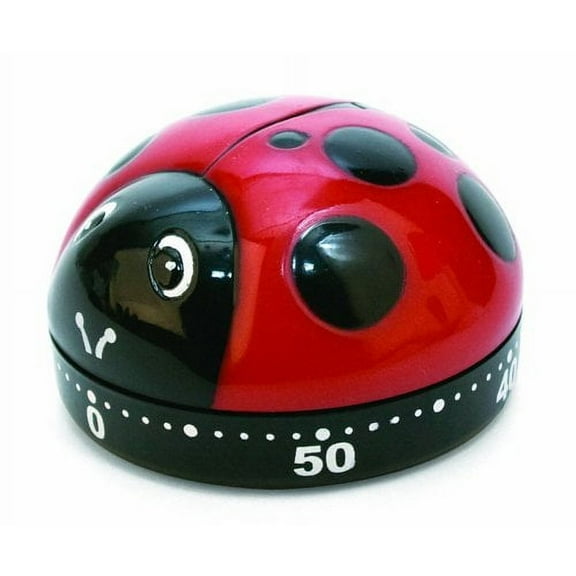 Kikkerland Ladybug Kitchen Timer, Red (KT21-A), 5.7 x 5.7 x 4.4 cm