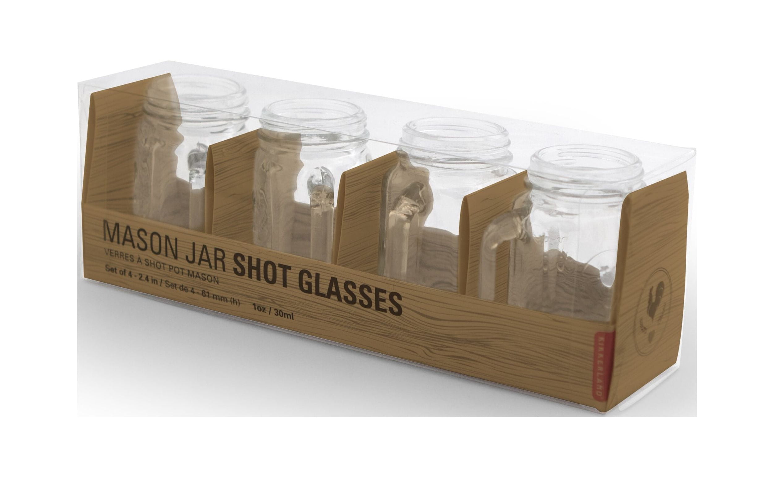 Kikkerland Stainless Steel Shot Glasses Set With Leather Carrying Case - Portable & Discreet