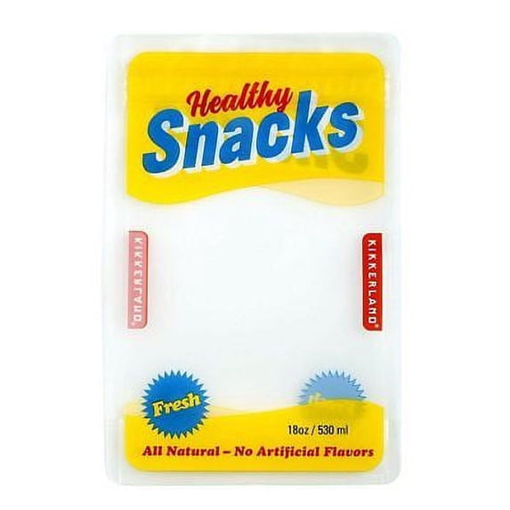 Kikkerland Medium Healthy Snacks Stand-Up Zipper Storage Bags - Set of 3