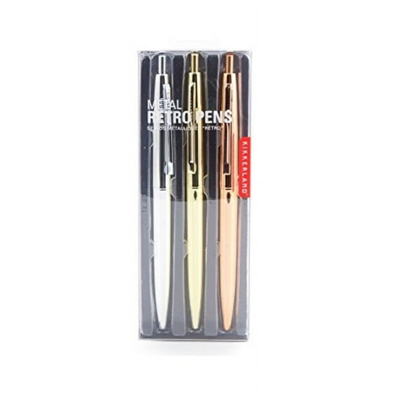 Kikkerland Metallic Retro Pens