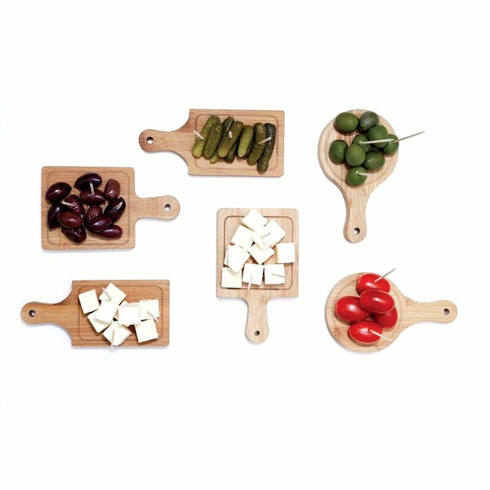 Kikkerland Pm18 Serving Trays (Set Of 6), Mini, Brown