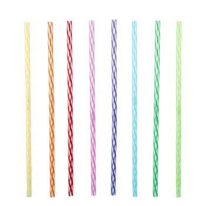 Colorful 14" Reusable Plastic Drinking Straws, 24 Pack