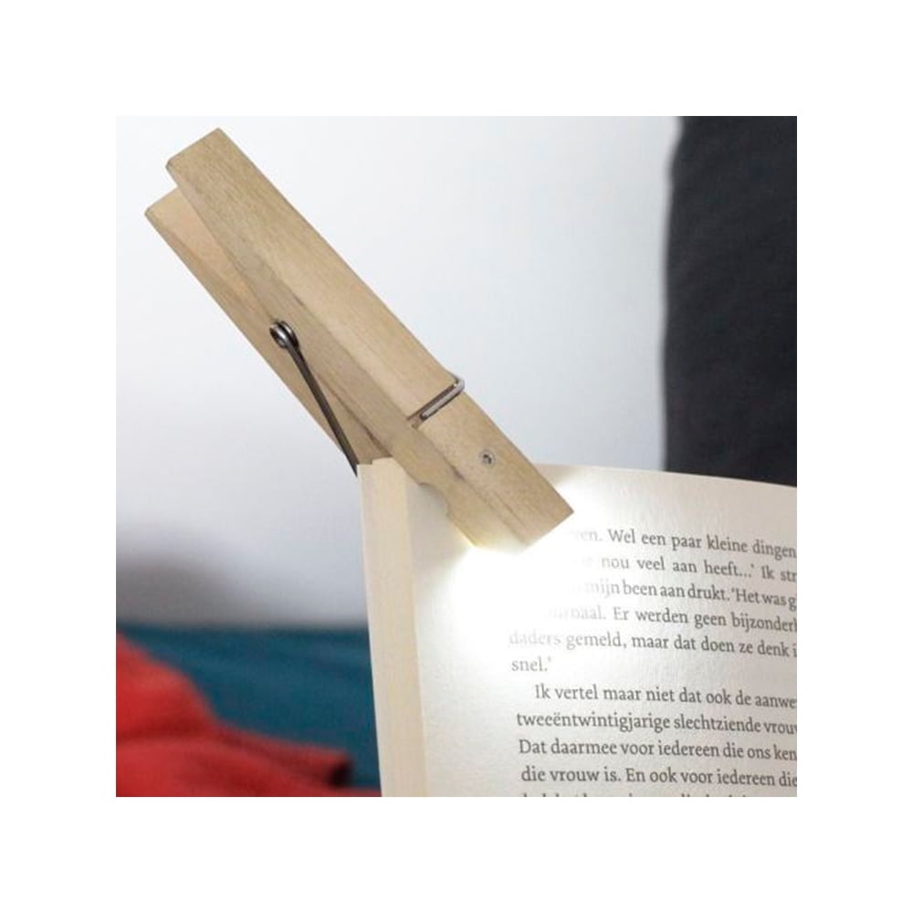 Kikkerland Reading Book Light Clothespin Clothes Peg Clip On Tablet