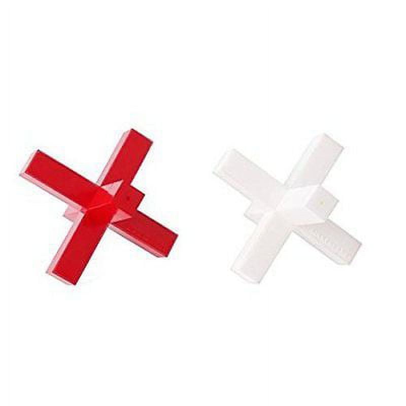 Kikkerland Red & White Double Cross Salt and Pepper Shakers / Shaker Set