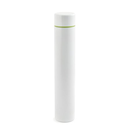 Slim White Stainless Steel Leak-Proof Thermos Bottle, 8 oz