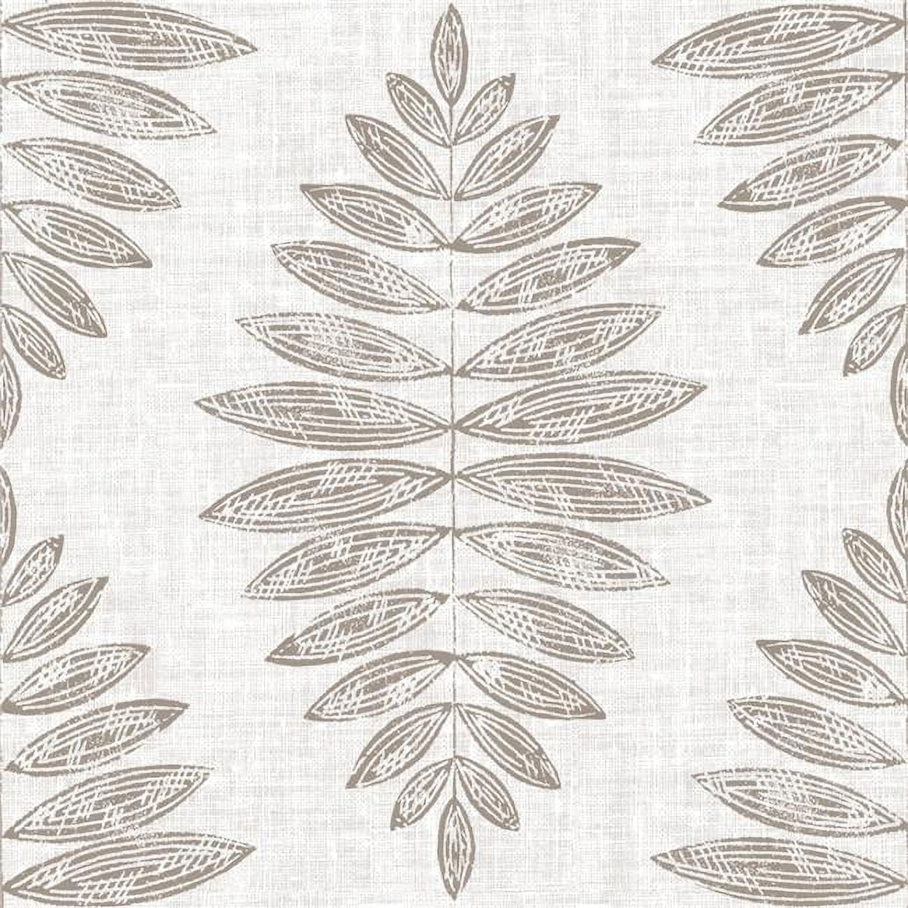 Light Brown Leaf Pattern Peel and Stick Vinyl Floor Tiles
