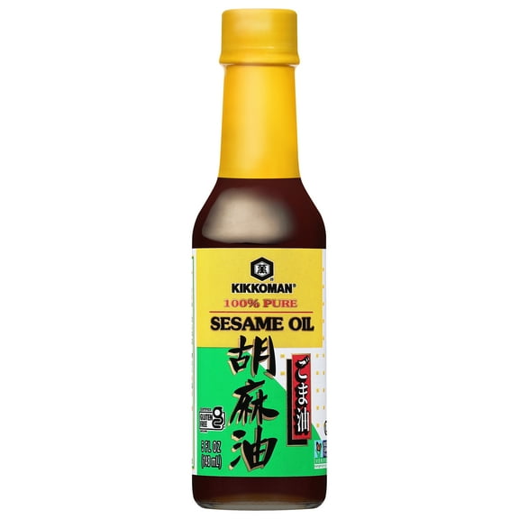 Kikkoman 100% Pure Sesame Oil, 5 fl oz (148mL), Gluten Free, Liquid, Shelf Stable, Glass Bottle, New