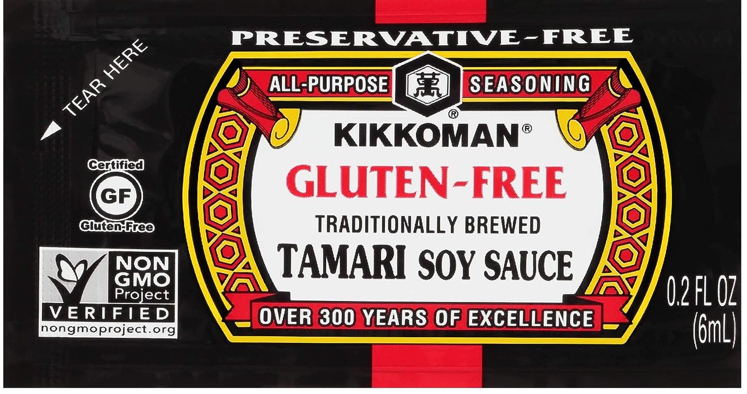Kikkoman 6 ML PreservativeFree GlutenFree Tamari Soy Sauce Packets