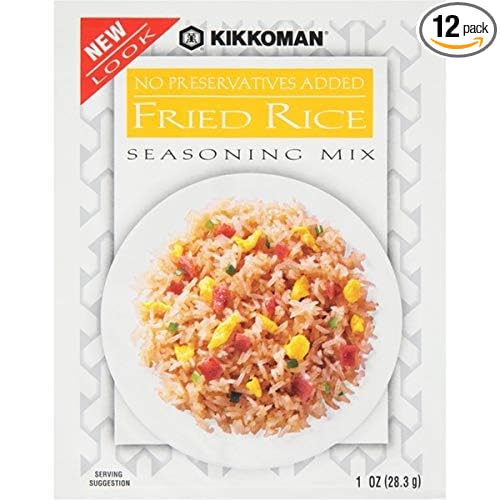 Kikkoman - Delicious Fried Rice Seasoning Mix - Full Flavored Low Sodium & Fat - All Purpose Seasoning, No Added Preservatives & No High Fructose Corn Syrup  1 oz (Pack of 12)