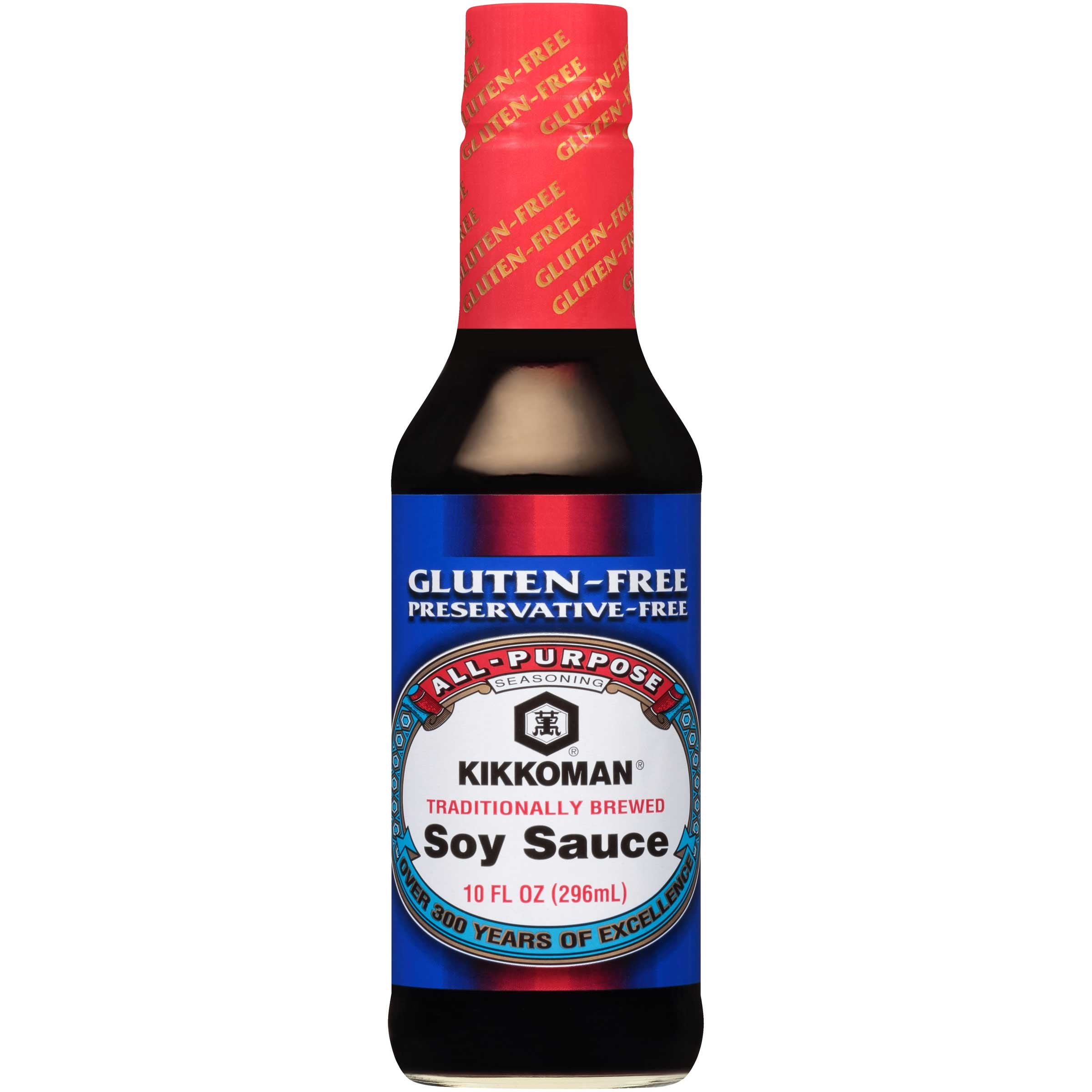Kikkoman Gluten-Free Tamari Soy Sauce, Mild & All-Purpose Seasoning - 10 fl oz (Pack of 6)