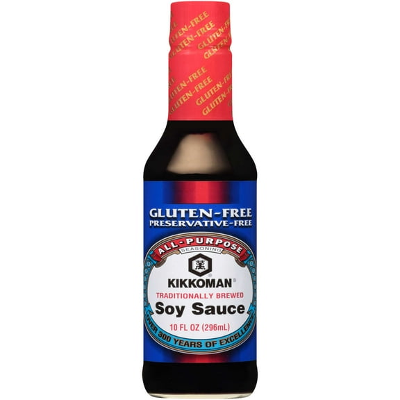 Kikkoman Gluten-Free Tamari Soy Sauce, Mild & All-Purpose Seasoning - 10 fl oz (Pack of 6)