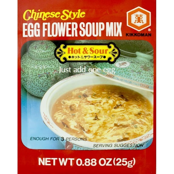 Kikkoman Hot & Sour Chinese Style Egg Flower Soup Mix, 0.88 oz, (Pack of 12)