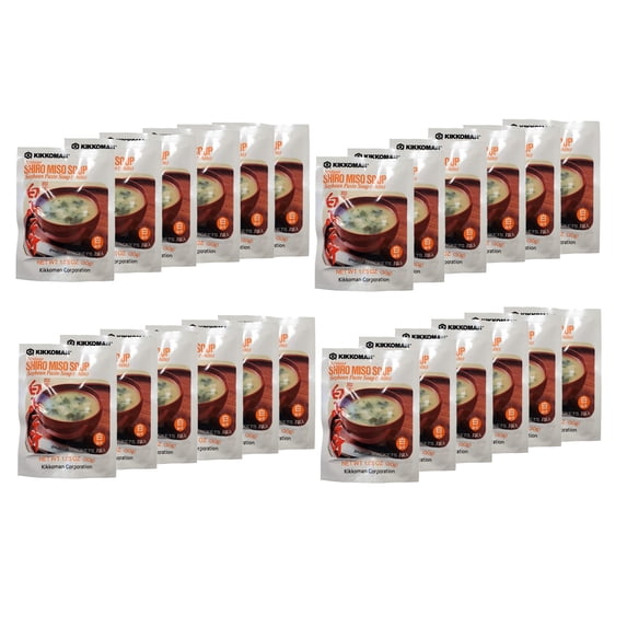 Kikkoman Instant Soup Miso, Variety Flavor (Shiro, Tofu, Tofu-Spinach, Wakame, Aka, Osuimino), Multi Pack - 1.05oz Each