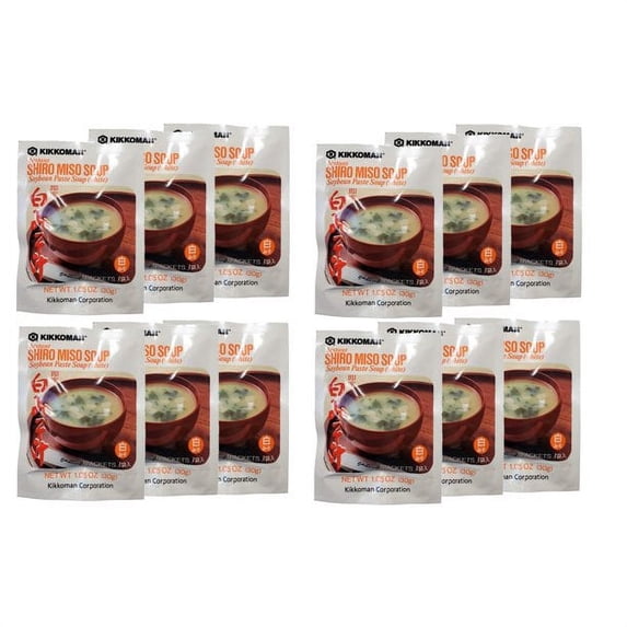 Kikkoman Instant Soup Miso, Variety Flavor (Shiro, Tofu, Tofu-Spinach, Wakame, Aka, Osuimino), Multi Pack - 1.05oz Each