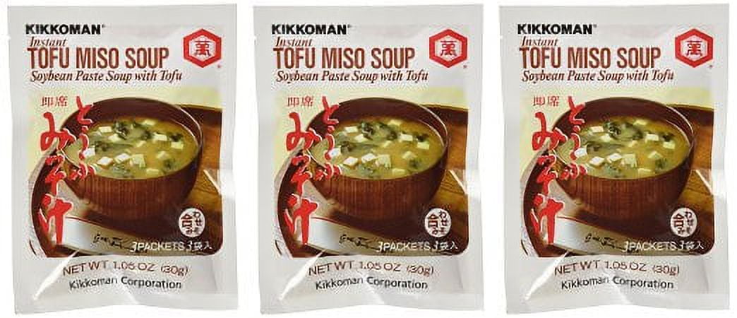 Kikkoman Instant Tofu Miso Soup (Soybean Paste Soup with Tofu) -(9 Pockets  in 3 Packs) (3.15 Oz)