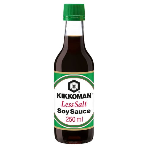 Kikkoman Less Salt Soy Sauce 250ml, British Import (Pack of 2)