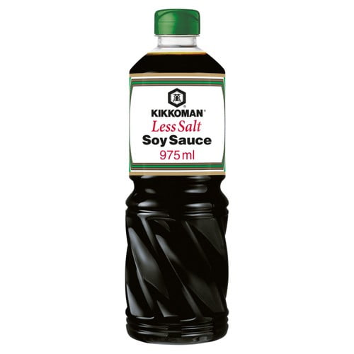 Kikkoman Less Salt Soy Sauce 975ml, British Import (Pack of 2)