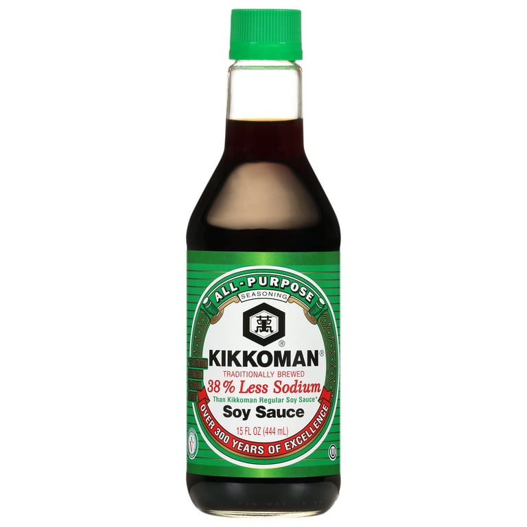 Kikkoman Less Sodium Soy Sauce, Reduced Salt, 15 oz - Walmart.com
