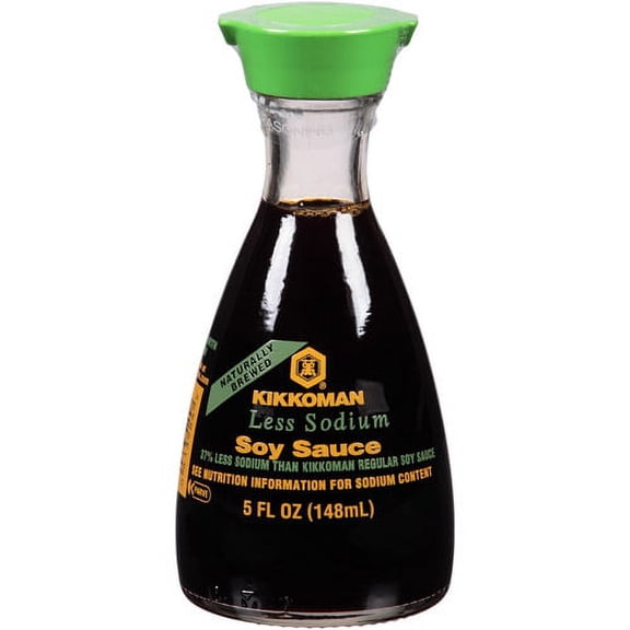 Kikkoman Less Sodium Soy Sauce, 5 fl oz, Pack of 6