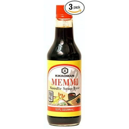 Kikkoman Memmi Noodle Soup Base, 10-Ounce Bottle (Pack of 3)