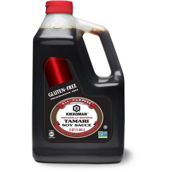 Kikkoman Preservative Free Gluten Free Tamari Soy Sauce, 0.5 Gallon - 6 per case.