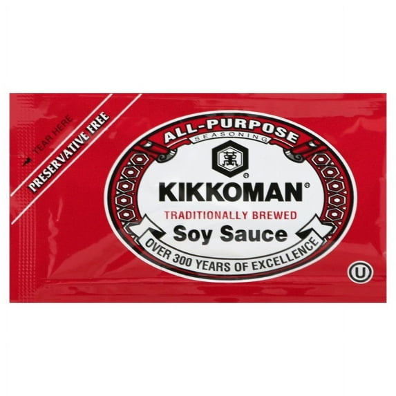 Kikkoman Soy Sauce, 00265, 6 milliliter Packets, 200/Case (2974157)