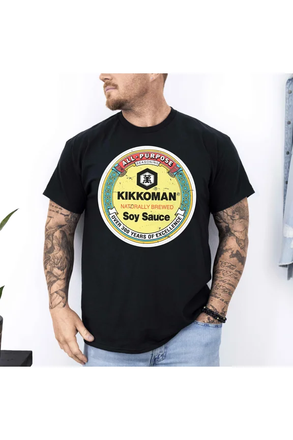 Kikkoman Soy Sauce Classic Food Brand Vintage Logo Style Unisex T-Shirt, Plus Size S–5XL Available