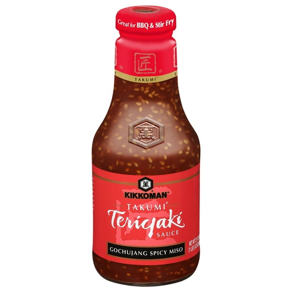 Kikkoman Takumi Teriyaki Gochujang Spicy Miso, 21.5 fl oz Glass Bottle, Spicy Korean Chili Miso Flavor