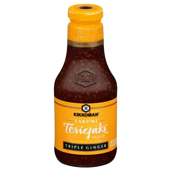 Kikkoman Takumi Triple Ginger Teriyaki Sauce, 19.5 oz, 1 Count Glass Bottle (Pack of 2)