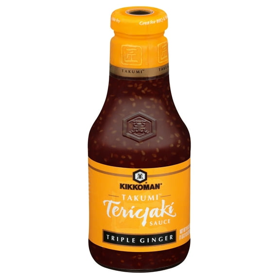 Kikkoman Takumi Triple Ginger Teriyaki Sauce, 19.5 oz, 1 Count Glass Bottle