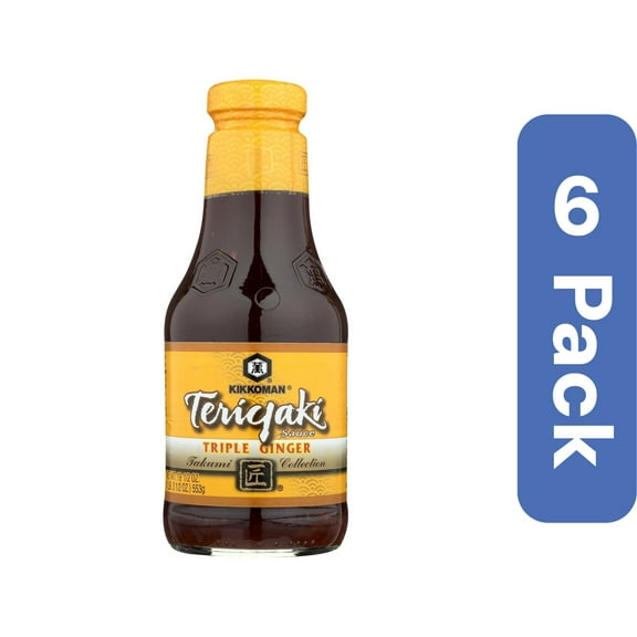 Kikkoman Teriyaki Triple Ginger Sauce, 19.5 Ounce (Pack of 6)