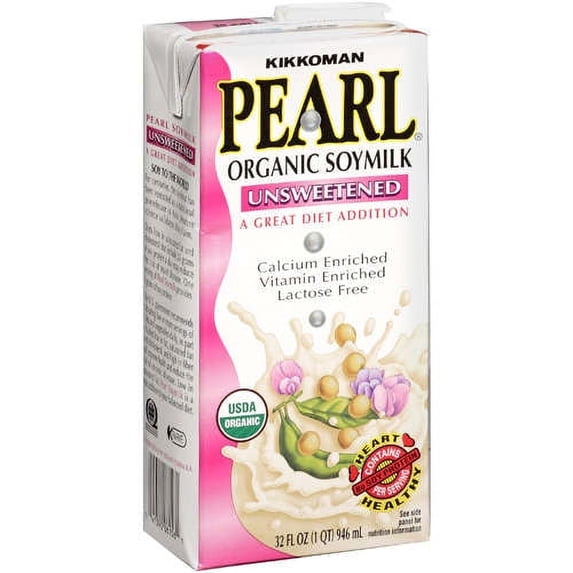 Kikkoman Unsweetened Pearl Organic Soymilk, 32 fl oz