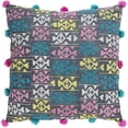 thumbnail image 1 of Kiko KKO-002 22"H x 22"W Square Pillow Cover in Aqua/Blue/Pink/Yellow/White/Navy, 1 of 2