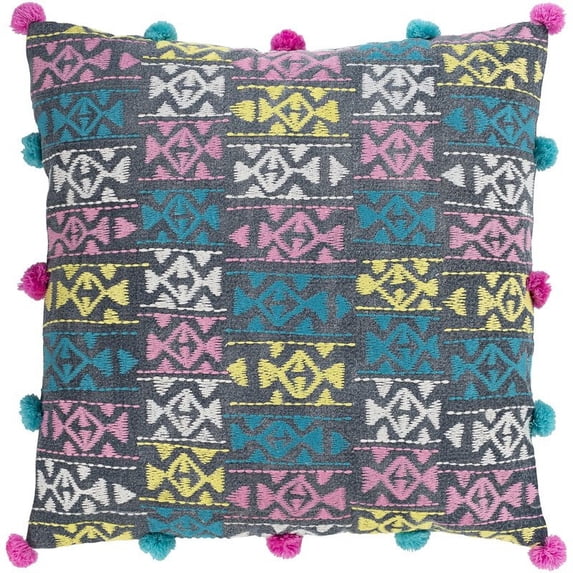 Kiko KKO-002 22"H x 22"W Square Pillow Kit in Aqua/Blue/Pink/Yellow/White/Navy