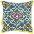 thumbnail image 1 of Kiko KKO-004 20"H x 20"W Square Pillow Cover Aqua/Pink/Yellow/Saffron/White/Navy, 1 of 2