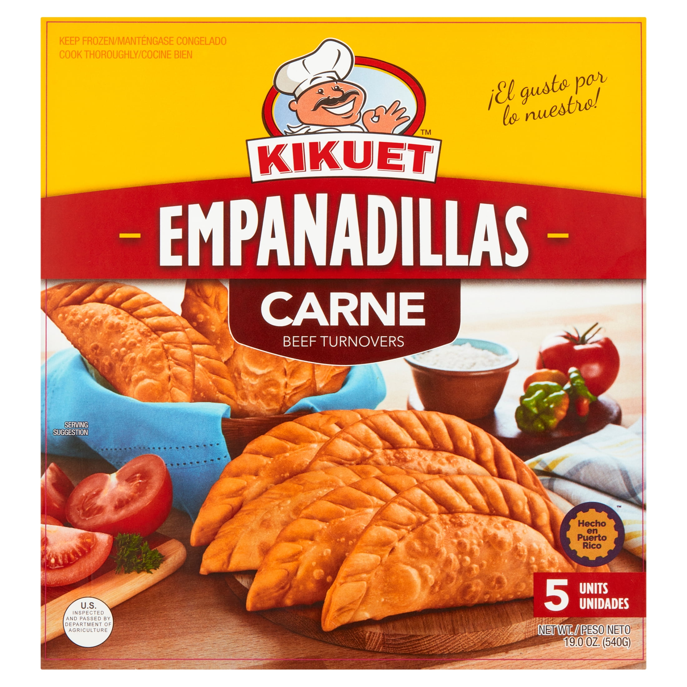 Kikuet Beef Turnovers, Empanadilla de Carne Artesanal 5 Pack, (Frozen)