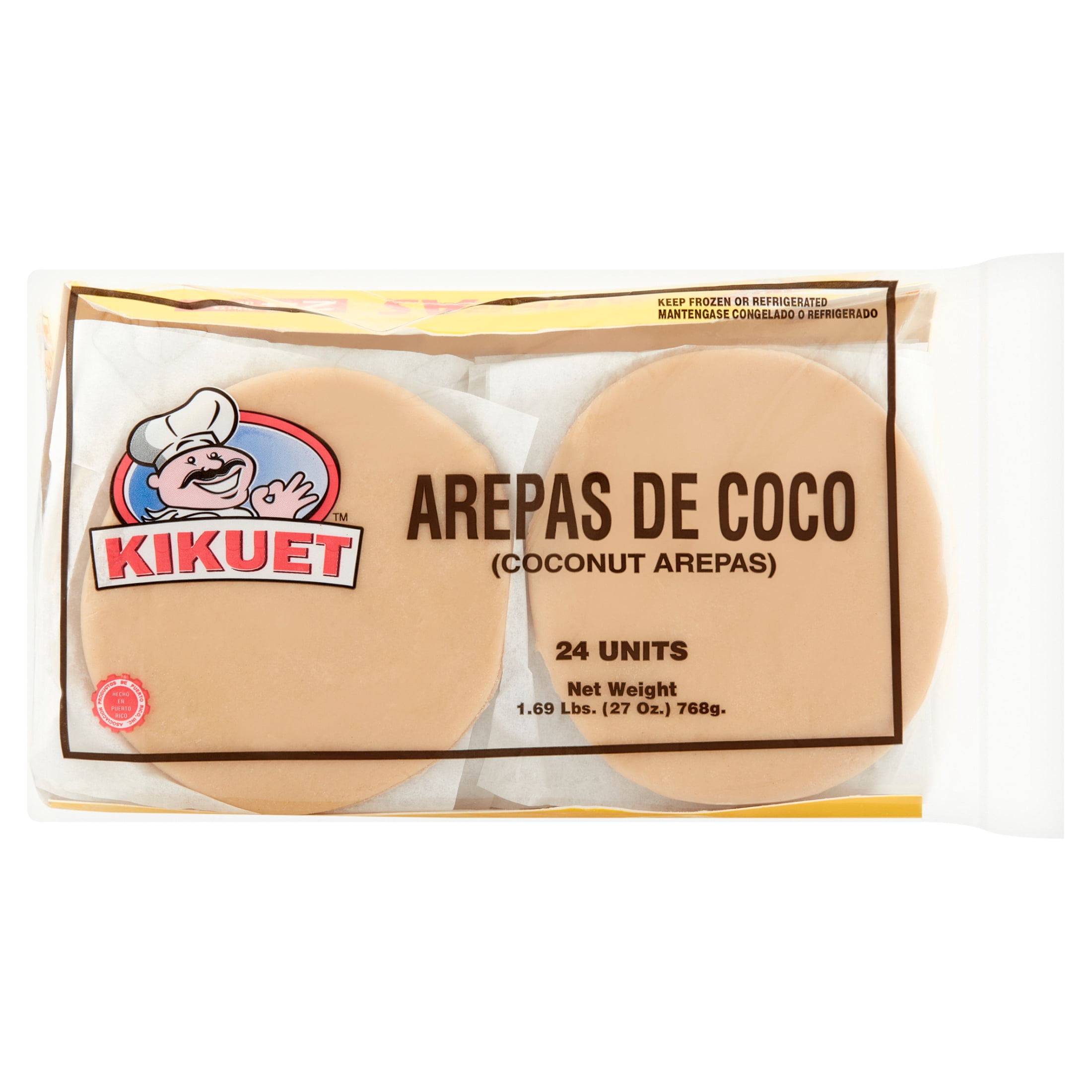 Kikuet Coconut Arepas, 1.69 lbs, 24 Count (Frozen)
