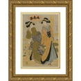 thumbnail image 1 of Kikukawa Eizan 11x14 Gold Ornate Wood Frame and Double Matted Museum Art Print Titled - Two Courtesans on a Balcony (From the Series Five Colors of Ink) (C. Early 1810s), 1 of 4