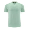thumbnail image 1 of Kilaqueen 1/4 Zip Mens Tops Crew Neck Moisture Wicking Short Sleeve T Shirts Athletic Running Gym Workout Quick Dry Pullover Tops, 1 of 9