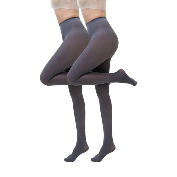 Kilaqueen 2 PC Tights for Women Solid Color Soft Opaque Comfy Stocking Casual Stretch High Waist Pantyhose