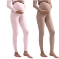 thumbnail image 1 of Kilaqueen 2PC Maternity Leggings Solid Color Over The Belly Adjustable Waist Seamless Leggings Workout Athletic Fall Winter Warm Pants, 1 of 3