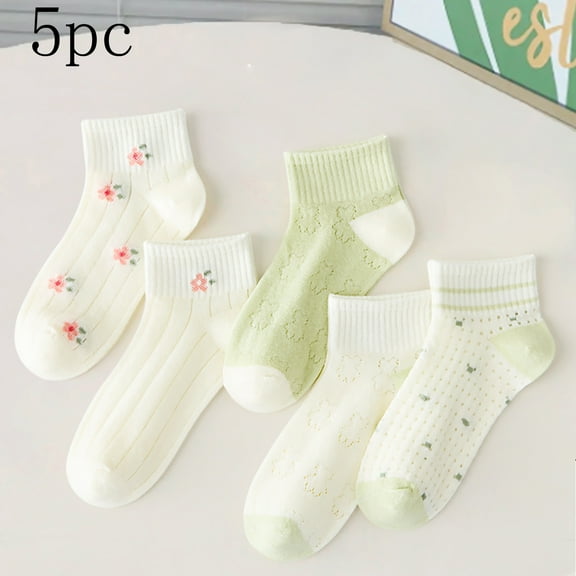 Kilaqueen 3-14 Years Toddler Baby Girl Lace Mesh Crew Socks, Princess Mary Jane Dress Socks, 5 Pairs Girls Cute Sweet Floral Socks