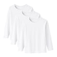thumbnail image 1 of Kilaqueen 3 PC Girls Boys Modal Tops Long-Sleeve Crew Neck Shirts Solid Color Casual Comfy Soft Basic Top, 1 of 8